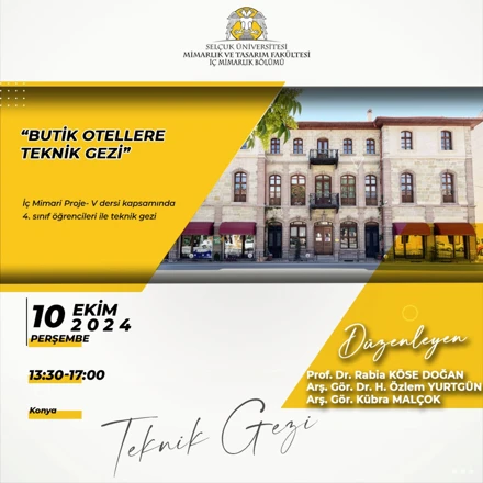 Butik Otellere Teknik Gezi